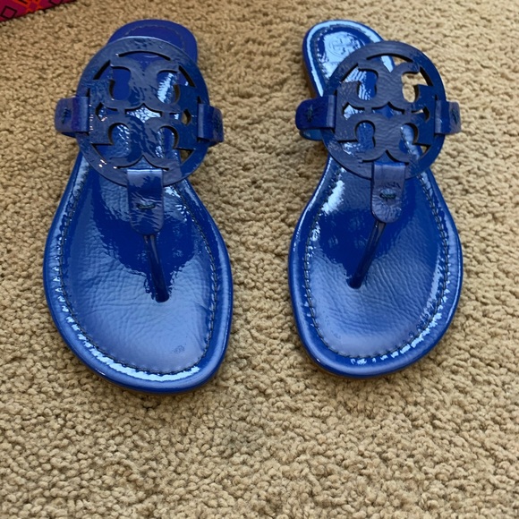 NEW 7.5 Tory Burch Miller Sandals Nautical Blue - Picture 6 of 13